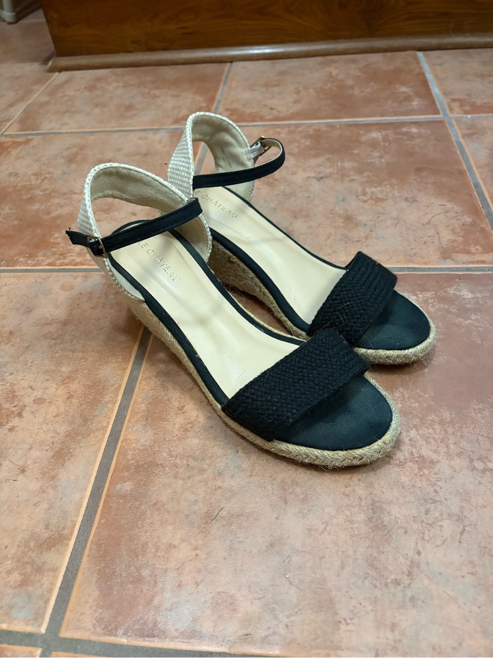 Wedge Sandals with Ankle Strap by La Chateau